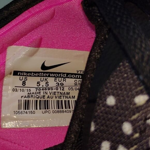 Nike Free 5.0 TRF+5 Womens Pre-owned Black/White/Pink Running Sneakers - sz. 8 - Picture 6 of 6